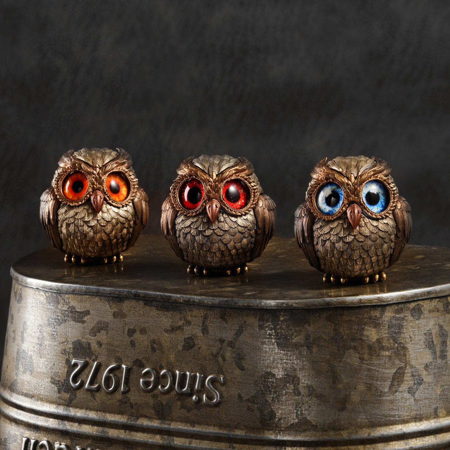 Bronze Owl Set Figurine