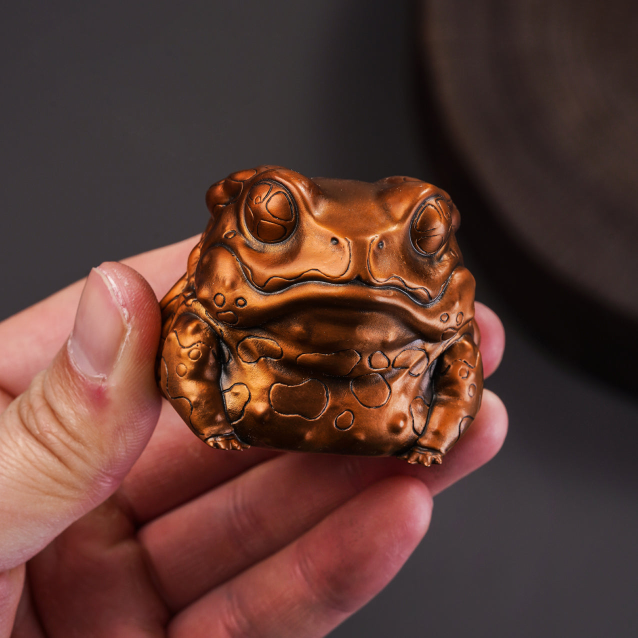 Asiatic Common Toad Bronze Statue