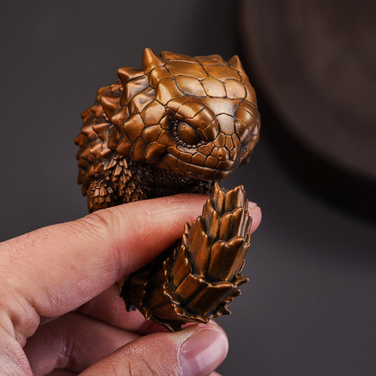 Armadillo Lizard Bronze Figurine