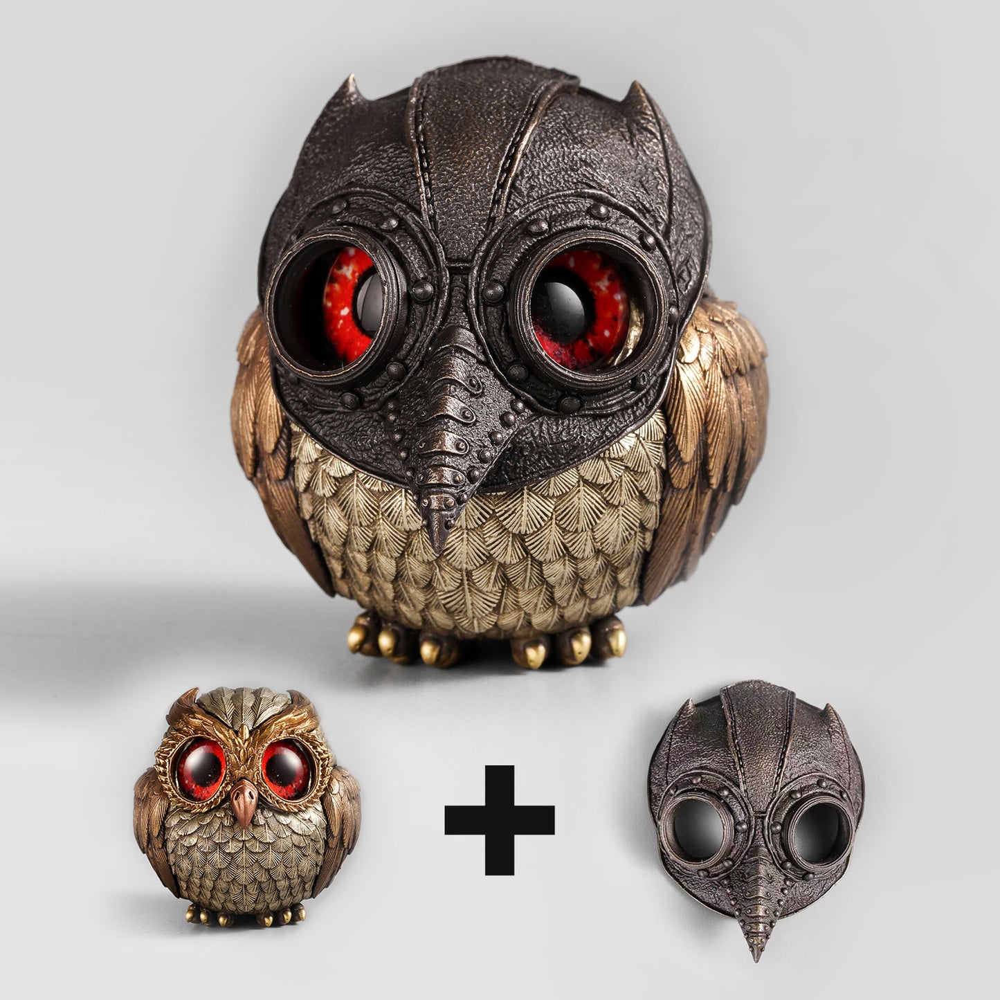 Bronze Owl Guardian Figurine