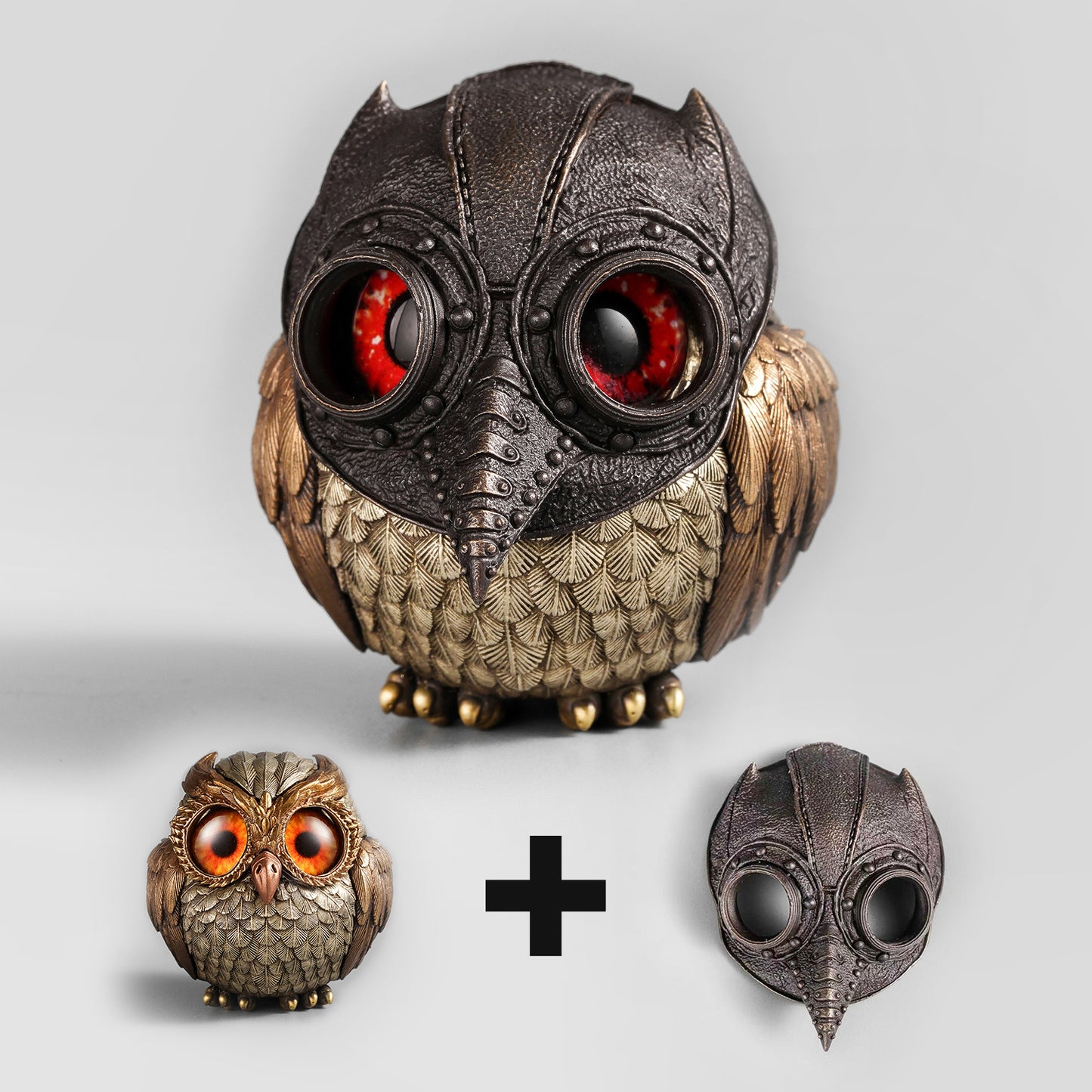 Bronze Owl Guardian Figurine