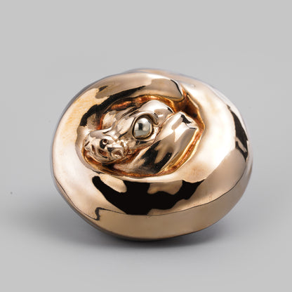 Fine Polished Coiled Ball Python Figurine
