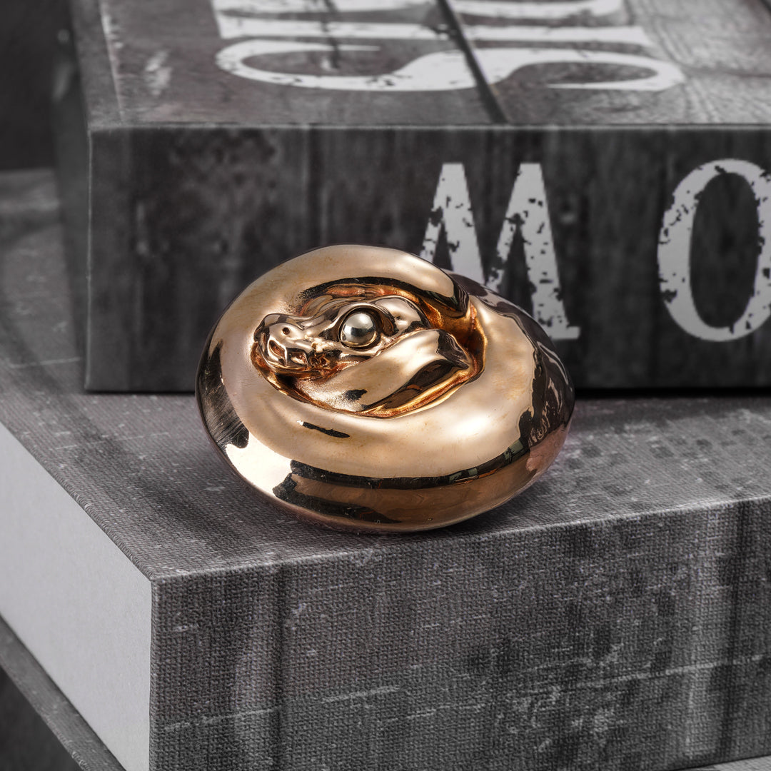 Fine Polished Coiled Ball Python Figurine