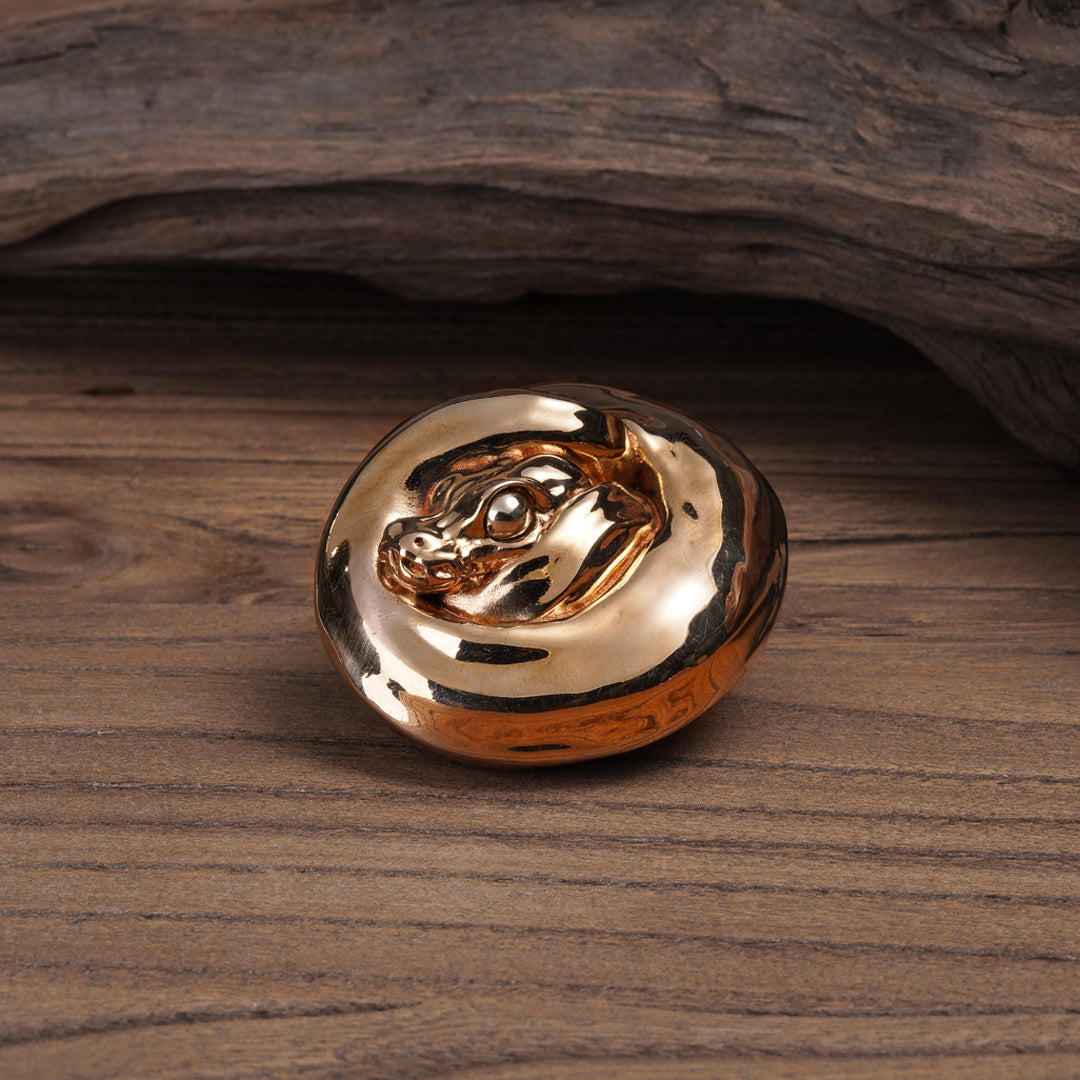 Fine Polished Coiled Ball Python Figurine