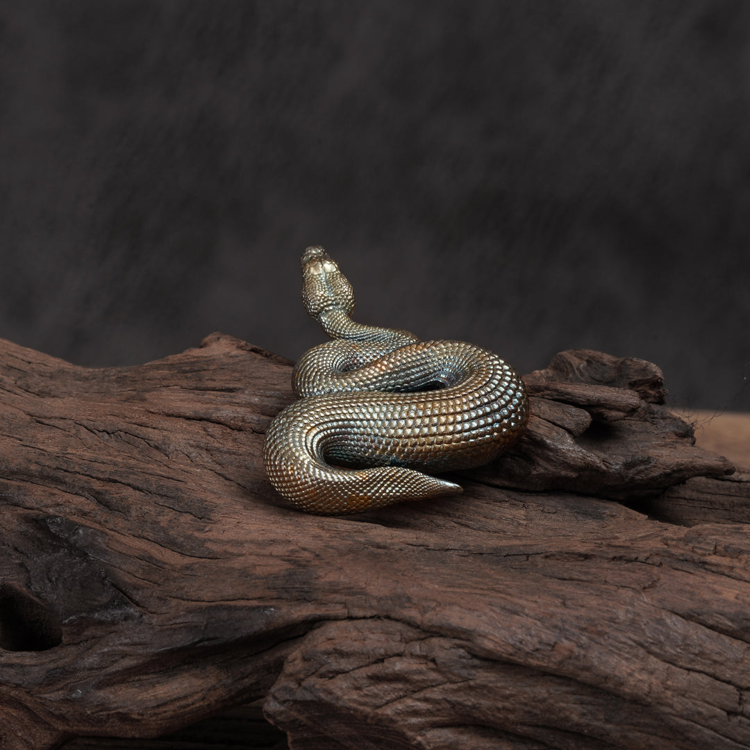 Python Head Statue Exquisite Python Bronze Figurine – Luckon Craft