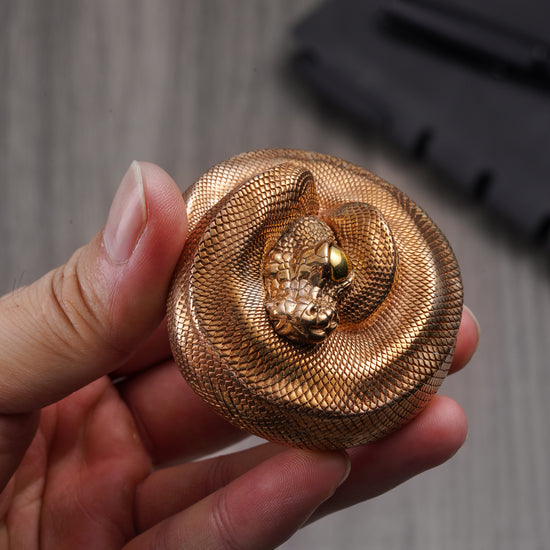 Bronze Coiled Ball Python Statue – Luckon Craft