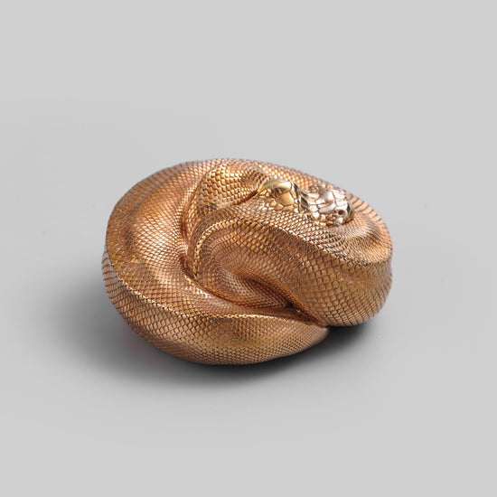 Bronze Coiled Ball Python Statue – Luckon Craft