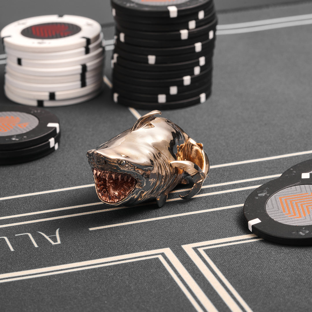 Poker Card Guard Poker Card Protector Fierce Shark - I Am Fish Lover