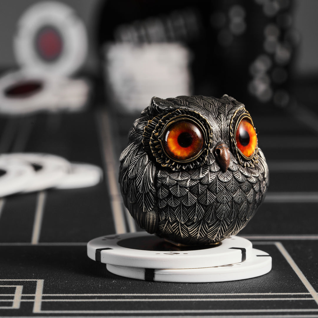 Poker Card Guard Lucky Owl - The Wise Watcher of the Felt
