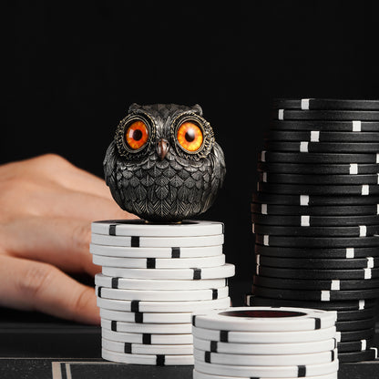 Poker Card Guard Lucky Owl - The Wise Watcher of the Felt