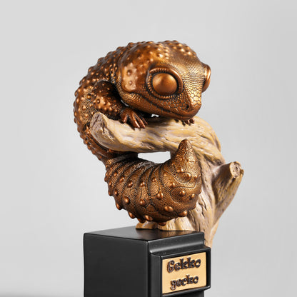 Bronze Fat-Tailed Gecko Statue