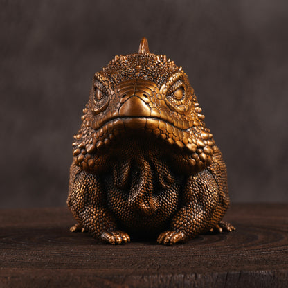  bronze blue iguana statue