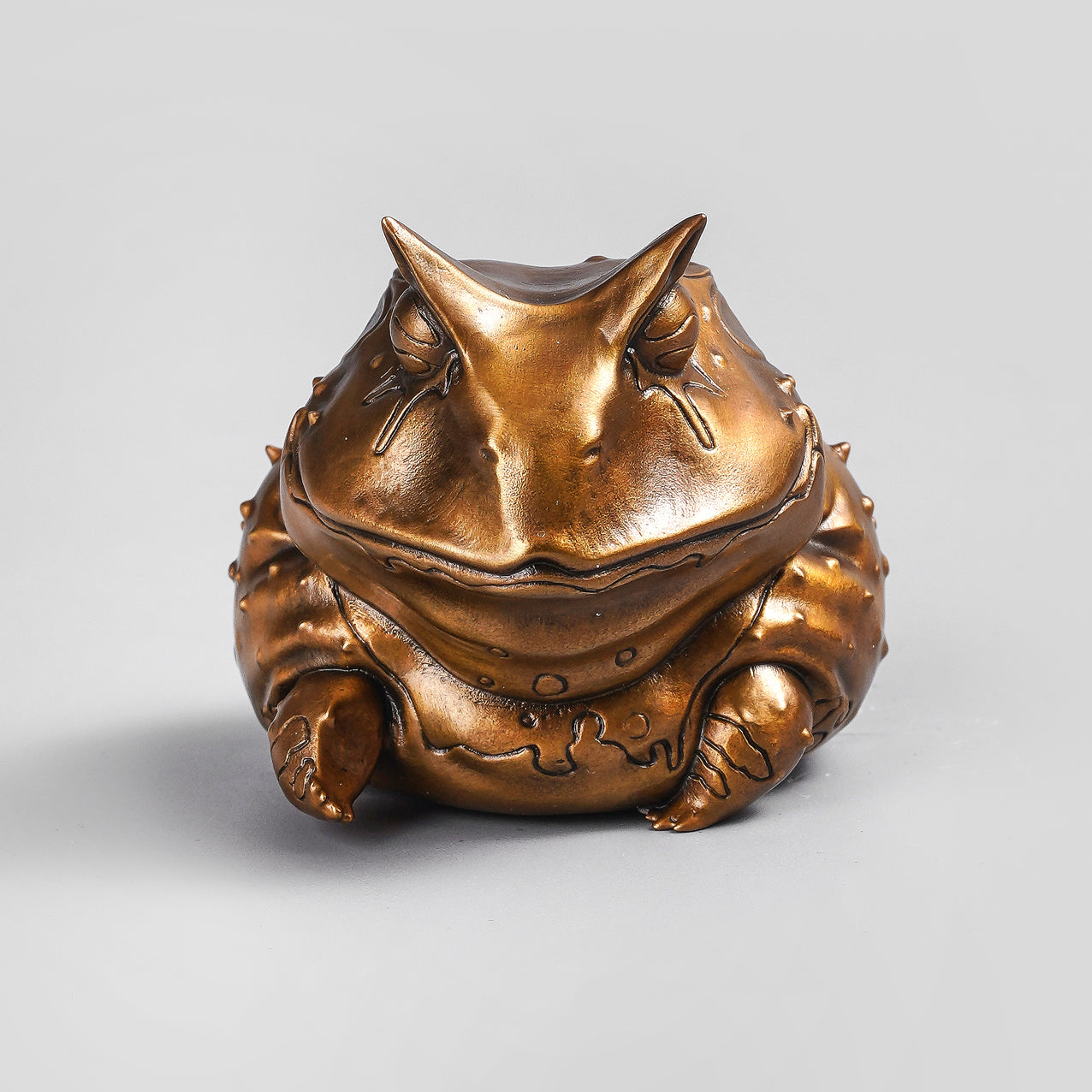 Horned Frog Bronze Figurine