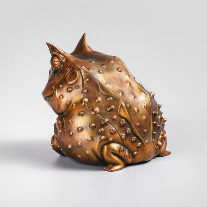 Horned Frog Bronze Figurine