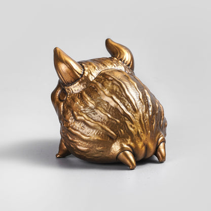 Demon Horned Frog Bronze Figurine