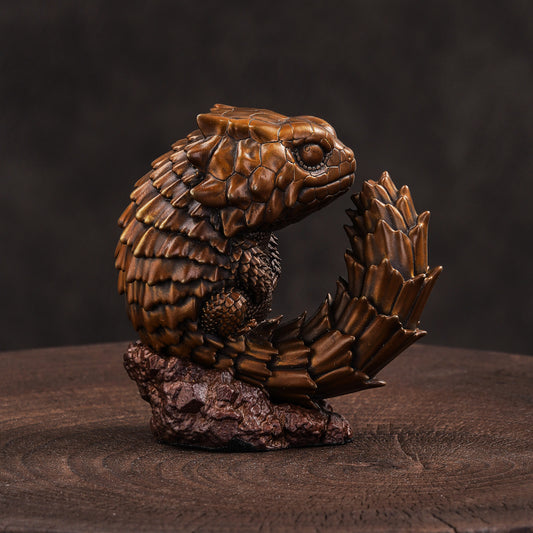 Armadillo Girdled Lizard Bronze Figurine