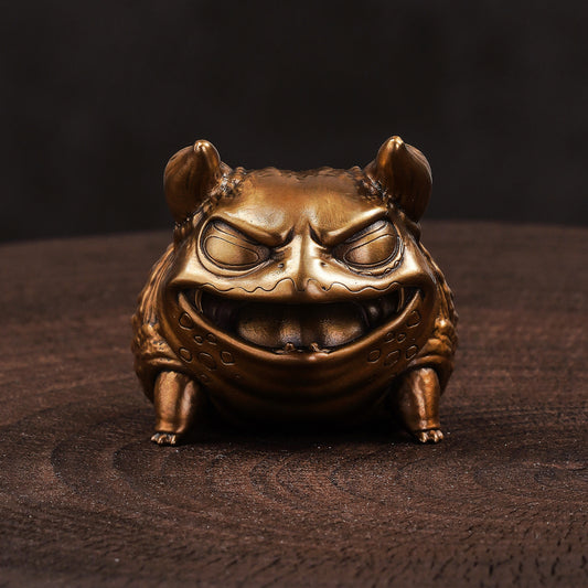 Demon Frog Bronze Figurine
