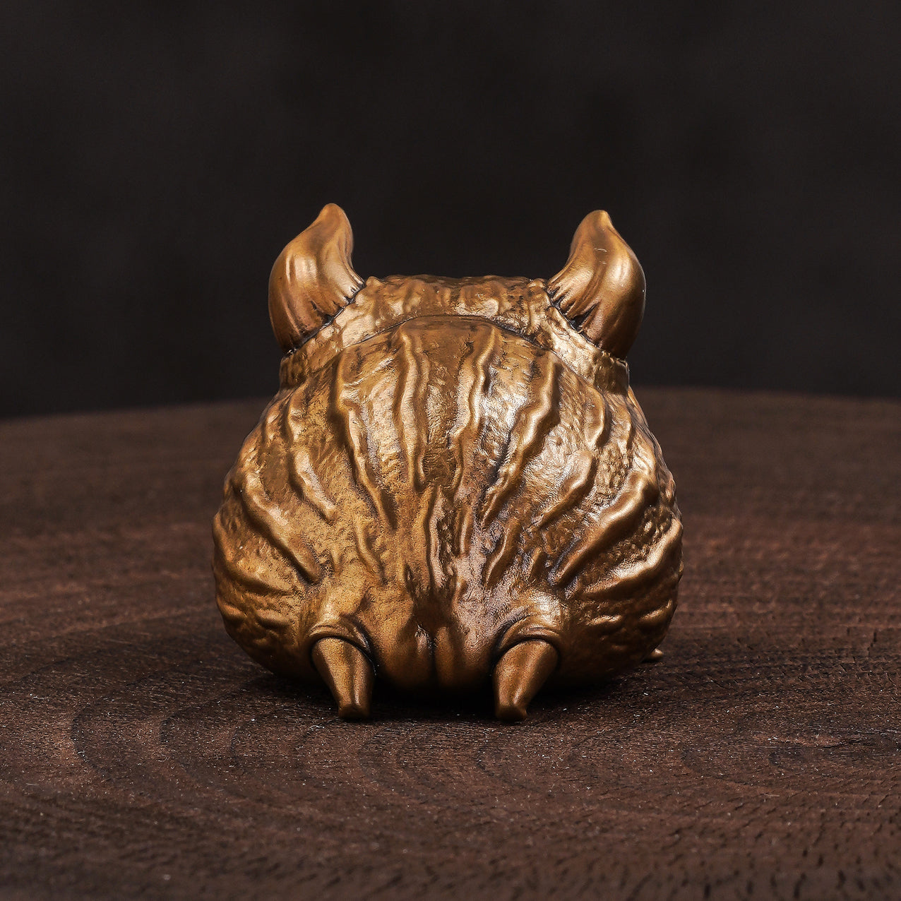 Demon Horned Frog Bronze Figurine
