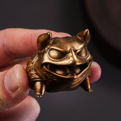Demon Frog Bronze Figurine