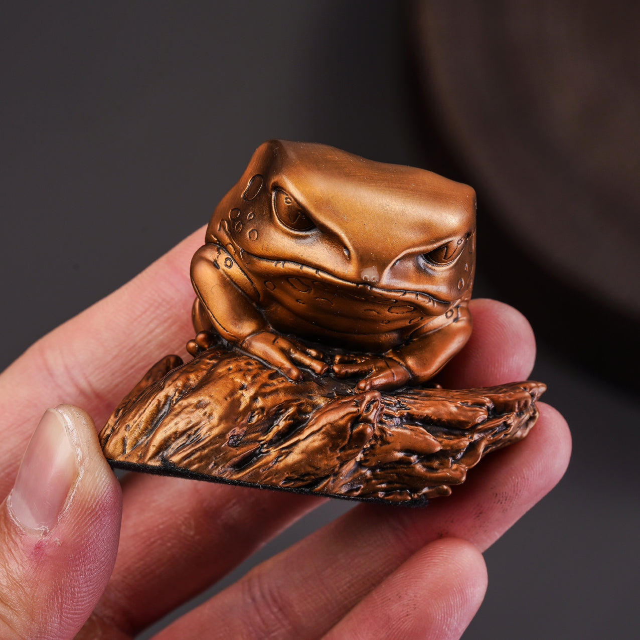 Monkey Tree Frog Bronze Statue