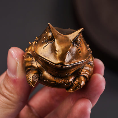 Horned Frog Bronze Figurine