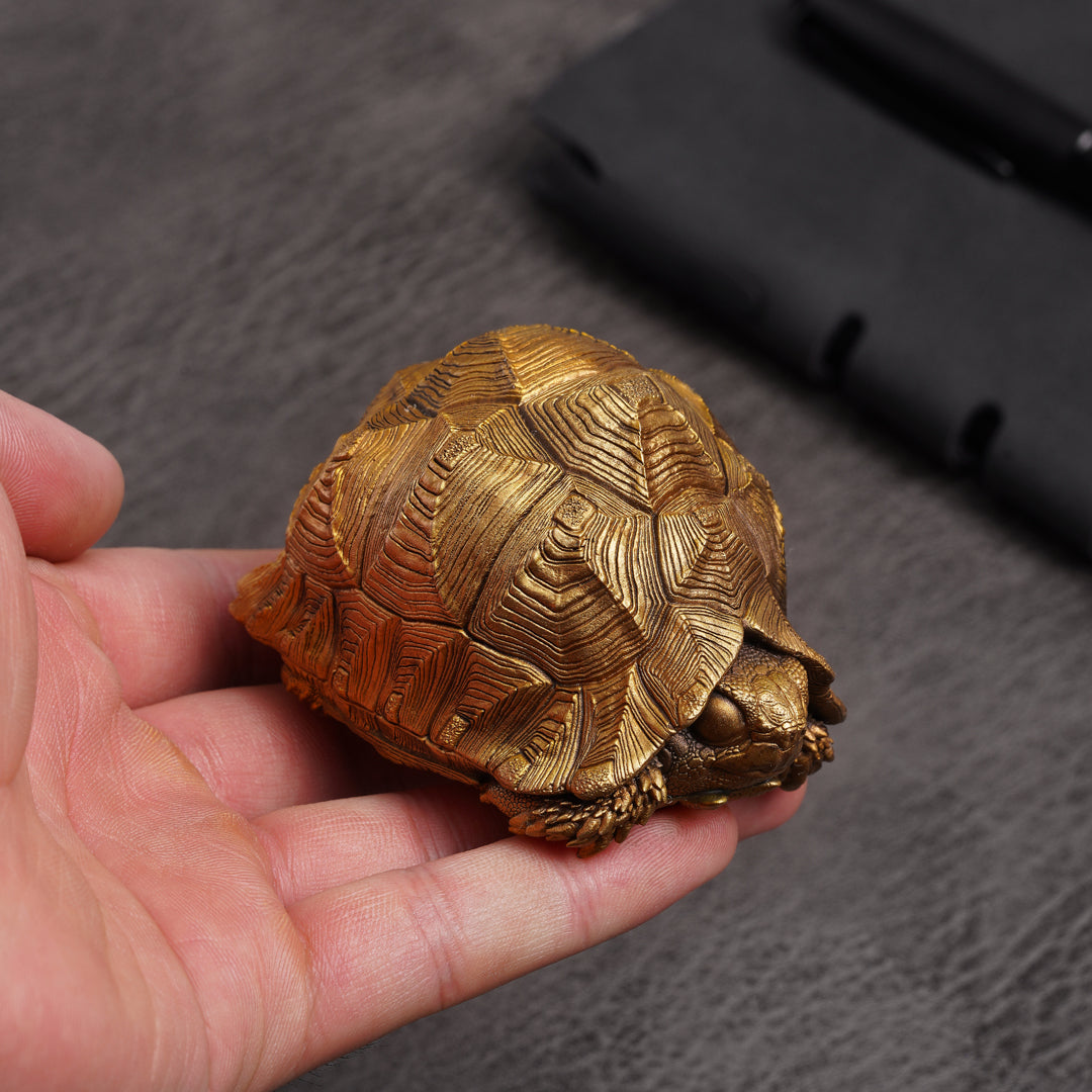 Leopard Tortoise Bronze Statue