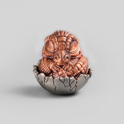 Bronze Baby Crocodile Egg Figurine