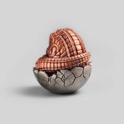 Bronze Baby Crocodile Egg Figurine