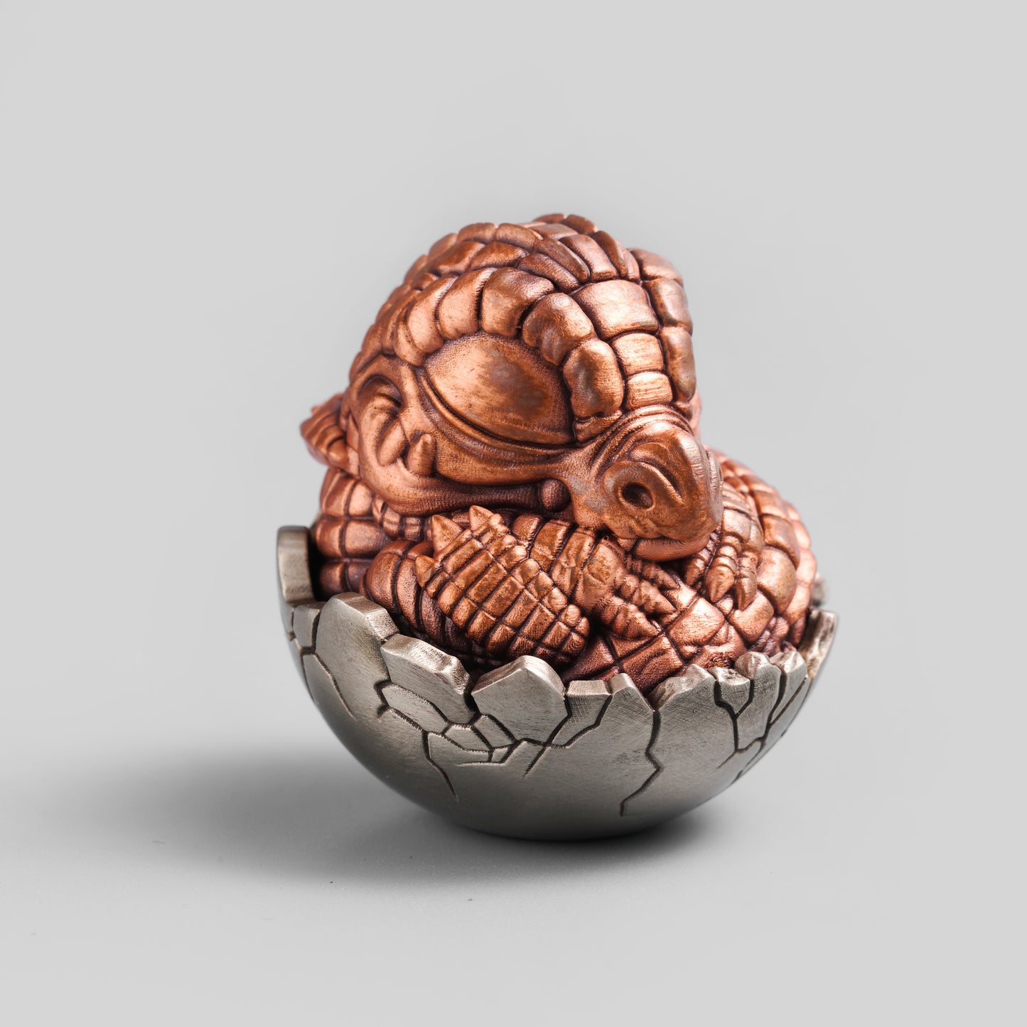Bronze Baby Crocodile Egg Figurine