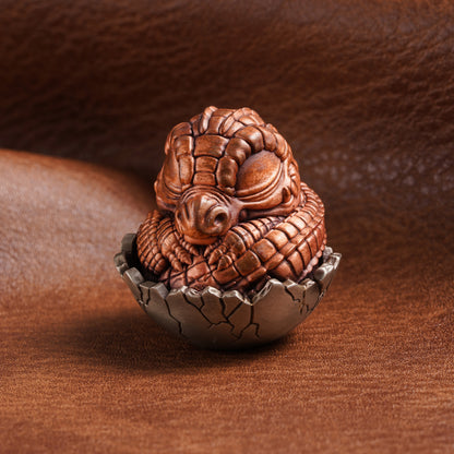 Bronze Baby Crocodile Egg Figurine
