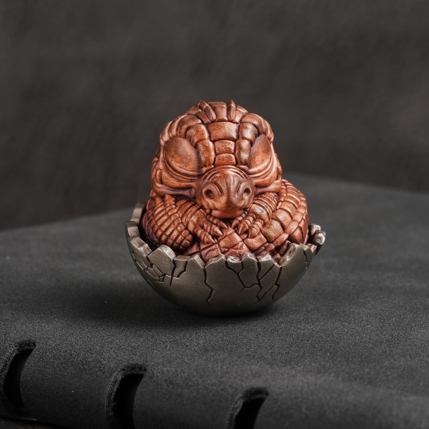 Bronze Baby Crocodile Egg Figurine
