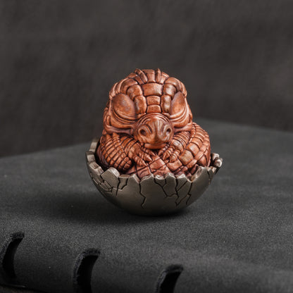 Bronze Baby Crocodile Egg Figurine