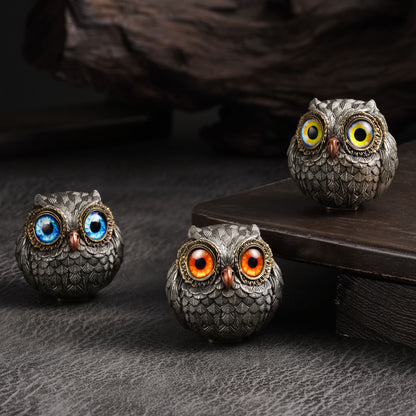 Bronze Wise Watcher Lucky Owl Figurine