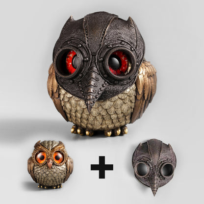 Bronze Owl Guardian Figurine
