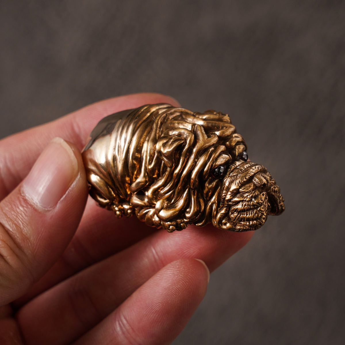 Shar Pei Dog Bronze Statue